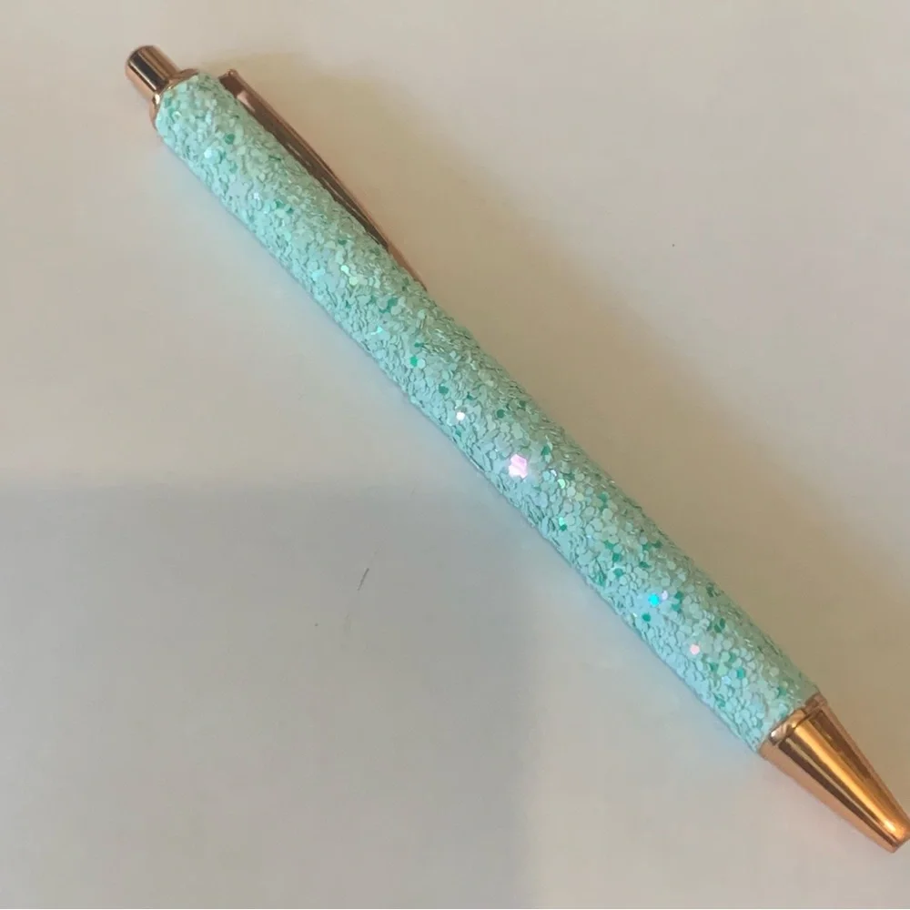 🍒🍒 Sparkly Light Blue Metal Pen